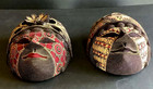 Pair Of Traditional Handcrafted carved Indonesian Wooden Batik Masks From Java