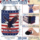 12 Packs 4th Of July Can Cooler Sleeve 250th Anniversary Independence Day Beer