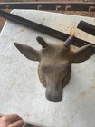 Vintage Cast Iron Wall Mount Bull Head Sculpture Sign Steakhouse Cattle