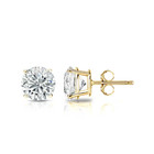 Women s Baby Stud Earrings 0 30ct Round Natural Diamond Gh i1 14k Yellow Gold