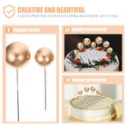 12 Pcs Cake Decorating Add- Balls For Cupcake Ornament Picks Round Topppers