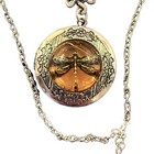 Outlander Tv Series Dragonfly In Amber Locket Necklace Deadstock Nos Sony Glass