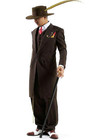 Black Men s Zoot Suits Pinstriped Wedding Tuxedo Evening Party Prom Long Coats