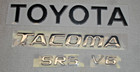 1998 1999 2000 2001 2002 2003 2004 Toyota Tacoma Sr5 V6 Tailgate Emblems Letters