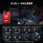 Arccaptain Mig205dp Pro Mig Welder 8-in-1 Dual single Pulse Mig tig mma spot App