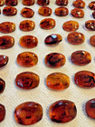 Vintage Amber Tortoise Lucite Plastic Shank Buttons 1  X 5 8  Marbled Lot Of 8