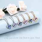 Crystal Urn Necklace For Ashes Angel Wings Urn Cremation Necklace Heart Jewelry