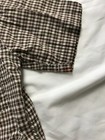 Vintage 1950s Mens Rockabilly Plaid Loop Collar Brown Shirt Medium Short Sleeve