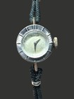 Antique Dainty 15mm Movado 14k White Gold Watch Very Rare Fluted Case Stunning