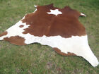 New Large Brown   White Spoted Cowhide Rug Natural Cowhides Cow Hide Skin 6x6 Ws
