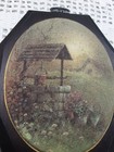 Pair Of Vintage Beaded Glass Plaques Est  1971 Country Scene 5    X 6   