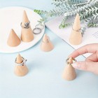 2sets 6pcs Wooden Cone Ring Holder 3 Heights 39 5 54 79mm Beechwood Ring Display