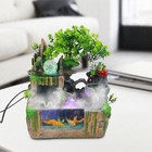 Indoor Rockery Waterfall Fountain Feng Shui Water Sound Desktop Fountain W led