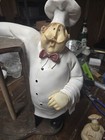 Tuscan Bistro Fat Chef Paper Towel Stand   Wine Shelf Sitter Resin Decor Set