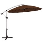 10ft Patio Offset Hanging Umbrella Cantilever Umbrella W  Tilt Adjustment Tan
