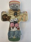 Vintage 90s Ceramic God Keeps His Promises Noah s Ark Cross W  Matching Frame