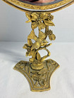 Vintage Brass Matson Gold Ormolu Bird   Dogwood Swivel Vanity Mirror 11  signed 