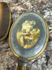 Antique French Vanity Mirror And Brush Set 