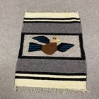Vintage Wool Rug Southwestern Bird Wall Hanging Textile Art 18 x13 