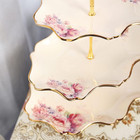 3-tier Floral Royal Cupcake Stand  Vintage Fruit Plate With Gold Trim  Dessert S