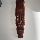 Vintage Hand Carved Vintage Wood Tiki Mask Wall Decor Polynesian Tribal Art