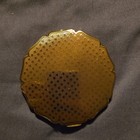 Stratton Gold Tone Cosmetic Powder Compact W  Mirror Red Enamel Floral Design