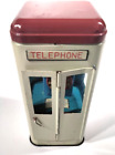 Vintage Tin Telephone Booth savings Bank