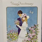 Vintage 70s Illustrated Greeting Card Anniversary Congratulations English Cards