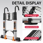 Telescoping Ladder 12 5ft Aluminum Multi-purpose Collapsible Ladder With Stab   