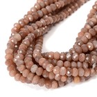 Natural Multi-color Peach Moonstone Faceted Rondelle Beads Size 6x8mm 15 5  strd