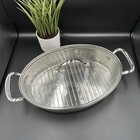 Princess House 18 10 Stainless Steel 5 Qt Oval Roaster Pot W  Etched Glass Lid