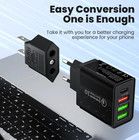 2pcs 4 0mm Us To Eu Plug Adapter Converter Travel Electrical Power Plug - New