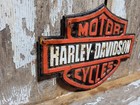 Vintage Harley Davidson Motorcycle Sign Dealer Service Sales Cast Iron Biker