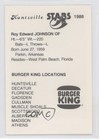 1986 Burger King Huntsville Stars Roy Johnson M5x