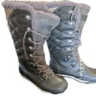 Bearpaw Women s Isabella Boots Us 10 Midcalf Sheep Fur Lined Gray Quilted Winter