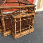 Dome Bird Cage Wood Metal Wire Vintage 34  - Antique French Victorian Gothic