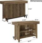 57 48-inch Bar Table Industrial Rectangular Home Bar Unit With Metal Footrest