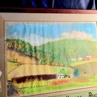 Vintage Folk Art     Amish Farm On Kellogg Road     Signed Framed Watercolor 1 Of 1 