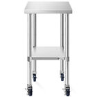 Stainless Steel Work   Prep Table W  Casters  Nsf Commercial Restaurant Kitchen