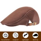 Men s Breathable Mesh Ivy Hat Gatsby Cap Summer Newsboy Beret Ascot Flat Cabbie