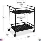 Outdoor Mobile Patio Bar Cart  Bbq Serving Cart W  2 Tier Storage   Wine Rack