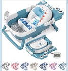 Foldable Baby Bathtub With Soft Cushion And Real-time Thermometer  0-36 Months 