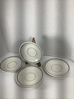 Set Of 4 homer Laughlin Best China   Restaurant Ware Green Stripe Saucers 6   