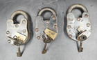 3 Antique Style 4 5   Padlocks Iron Lock And Key Old Vintage Antique Padlock Lot
