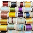 Silk Sewing Thread Vintage Large Lot  63  Wood Spools Assorted Brands Colors