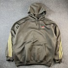 Vintage Adidas Hoodie Mens Xl Black Gold 3 Stripe Pullover Athletic Sweatshirt