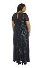 R m Richards Womens Plus Size Sleeveless Evening Gown     Embellished Pleated Gown