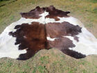 Dark Brown Chocolate   White Cowhide Rug Natural Cowhides Cow Hide Skin Black Bc
