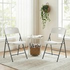 Dumos 2 Pack Folding Chairs Heavy Duty Plastic Stackable Dining Chairs