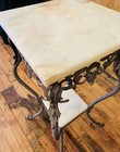 Vintage Cast Iron  Marble Plant Stand  Table